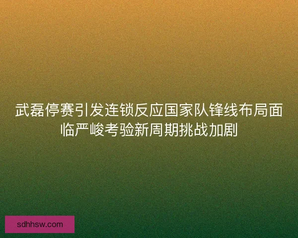 武磊停赛引发连锁反应国家队锋线布局面临严峻考验新周期挑战加剧